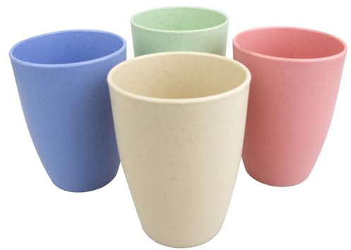 Lot de 4 gobelets réutilisables, gobelets en plastique réutilisables, gobelets incassables, durables et lavables au lave-vaisselle pour la cuisine, les fêtes en plein air, les pique-niques