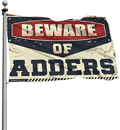 Flaggen für Männer, Vorsicht vor Adders, Gaming-Zimmer-Zubehör, Schlafzimmerflaggen (152 x 244 cm)