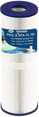 TIDGRD Spa Filterkartusche für PRB50-IN,für Unicel C-4950/FC-2390/SC706,50 m² Filterfläche, Hocheffizientefür Whirlpoal-Filterkartusche (PRB50-1 Pcs)