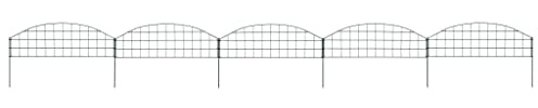 QJBSAVVA Gartenzaun Set Konvex 773x(140-260) mm Pulverbeschichteter Stahldraht in Grün, Rostfreier Drahtzaun für Garten, Teich & Tiergehege