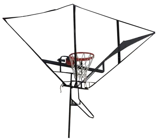 LALABU Basketball Rückholvorrichtung, Basketballkorb Rebounder Netzsystem, Basketball-Schießmaschine mit 180° drehbare Basketball-Schuss-Returner Chute für Outdoor & Indoor Solo Play & Practice