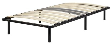 CAMA Sommier ergonomique à lattes, zone lombaire renforcée 80X200 + pieds | Structure en acier avec éléments centraux assouplis, adaptée à tous les types de matelas et garantie 2 ans. Montage requis.