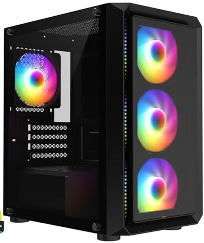 Tech-Replay Gaming PC - Ryzen 5 3600, RTX 3060 Ti 8GB Graphics Card, 16GB DDR4 Ram, 512GB NVME SSD, 4x ARGB Fans, WiFi, windows 11 computer