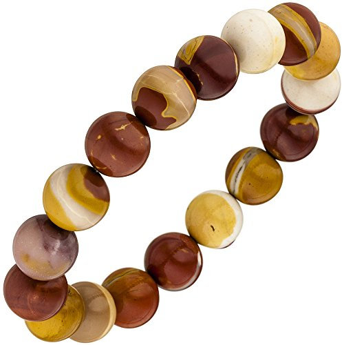 Armband Armschmuck aus Mookait Edelsteinarmband biege braun elastisch 19cm