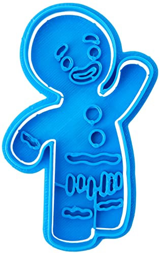 Cuticuter Navidad Cortador de Galletas de Jengibre, Plástico, Azul, 8x7x1.5 cm
