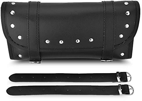 Motorrad Werkzeugtasche, Motorrad Werkzeugtasche Wasserdicht Kunstleder Schwarz Werkzeugtasche für Vorderradgabel und Hinterradgabel Werkzeugtasche Lenkertasche Satteltaschen Motorrad Satteltaschen