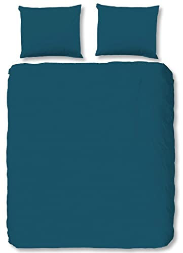 Hip Mako Satin Bettwäsche 3 teilig Bettbezug 200 x 200/220 cm Kopfkissenbezug 60 x 70 cm Uni 0280.68.02 Petrol