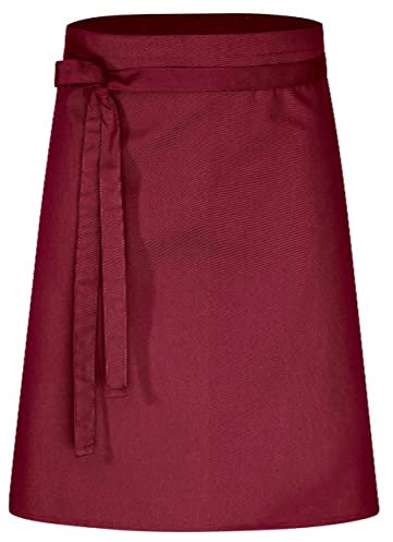 DESERMO Premium Vorbinder 60x80cm (LxB) - Hochwertige Profi-Schürze für Frau & Mann - Küchenschürze aus Baumwollmischung - Schürze mit großer Farbauswahl - Stoffgewicht 220g/m² (Bordeaux)