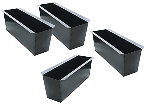 Spetebo Lot de 4 jardinières en métal pour palette européenne - Anthracite - Jardinière de balcon - Bac à plantes
