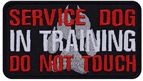 Begleithund Aufnäher Service Dog in Training Blindenhund Aufbügler Service dog Patch Hundemama/Hundepapa/Hundesport Applikation mit Stickerei für Leine/Halstuch | 90x50mm