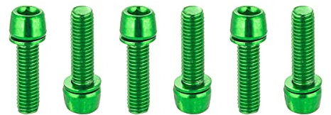 Chooee Viti per Attacco Manubrio della Bicicletta,M5 x 18mm Bulloni Stelo per MTB/Bici da Strada, 6 Pezzi Verde
