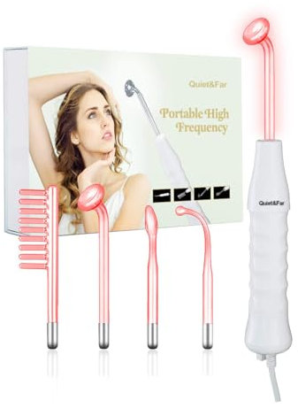 High Frequency Facial Machine Skin Care Tool for Wrinkles Reducing Skin Tightening High Frequency Facial Wand with 4 Tubes