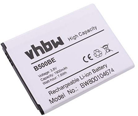 vhbw Akku kompatibel mit Samsung Galaxy GT-i9198, S4 Mini Handy Smartphone Telefon (1900mAh, 3,7V, Li-Ion)