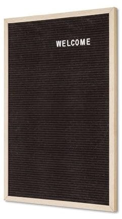 net-xpress Letterboard Holzrahmen, Hellbraun, 40x60cm mit 450 Buchstaben/Zahlen, Buchstabentafel Letterboard Holz