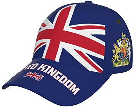 United Kingdom Flag UK Great Britain Baseball Cap 3D Full Print Adult Unisex Adjustable Hat Soccer Patriotische Caps, Flagge, Einheitsgr��e