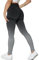 Yaavii Damen Scrunch Butt Leggings mit Hohe Taille Sporthose Push Up Yogahose für Sport Fitness Farbverlauf Schwarz M