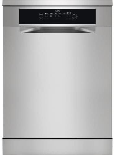 AEG 8000 Series Freestanding SprayZone Dishwasher FFB83707PM, 60cm, 15 Settings, AirDry Technology, SatelliteClean, Interior Light, Delay Start, MaxiFlex, dB42, 850x598x603mm, Stainless Steel, Class D