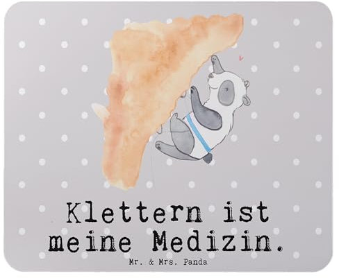 Mr. & Mrs. Panda Mauspad Panda Klettern - Geschenk, Arbeitszimmer, Sportler, Schenken, Kletterhalle, Danke, Bouldern, Mousepad, Klettersport, PC