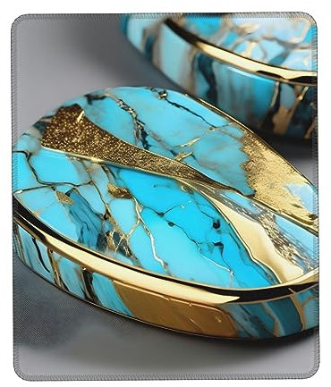 ZISHAK Tapis de souris personnalisé en marbre turquoise épais,Tapis de souris lavables,Tapis de souris d'ordinateur de base en caoutchouc antidérapant