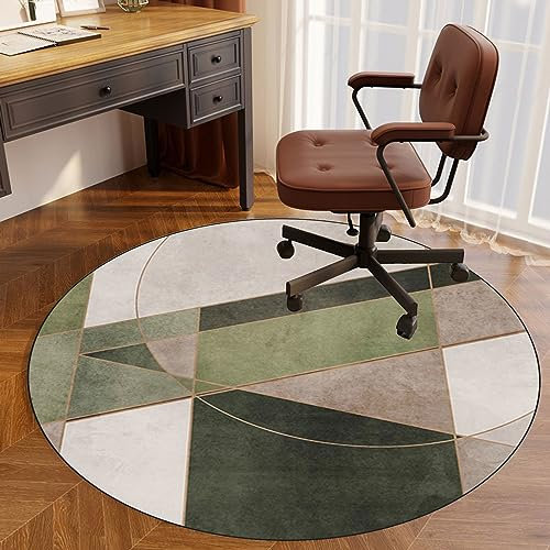 TOYOCC Tappetino per Sedia da Ufficio Rotondo 110 cm Tappeto Sedia Gaming, Tappeto Salvapavimento Antiscivolo, Ufficio protettore del Pavimento, Tappeto per Sedia con Ruote, Tappetino Pavimenti Duri