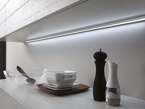 Teramo led Barra Led Sottopensile Su Misura Luce A Scelta Interruttore TOUCH Profilo PIATTO Made In Italy (150 CM, LUCE NATURALE)