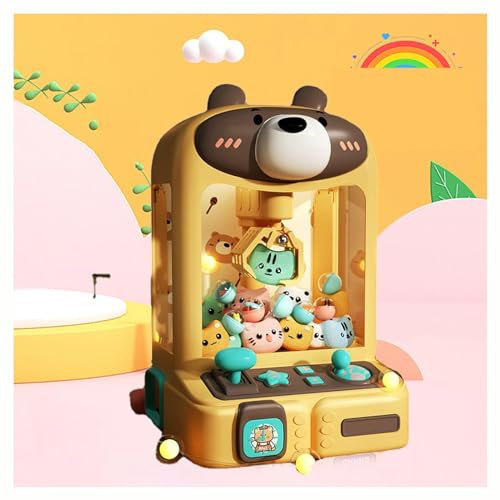 ARTSIM Kinder Greifautomat, Klauenmaschine mit Interaktive Lichter,Musik,30*Plüschtieren,10*Gashapons, Süßigkeiten Automat Lustiges Geschenk für Party-Weihnachten,Bear