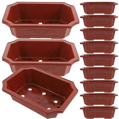 BESPORTBLE 12pièces Pots De Fleurs Rectangulaires pour Intérieur Organiseur De Plantation Élégant Et Pratique pour Décoration Maison