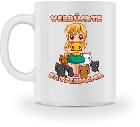 Taza de gato loca - M-White