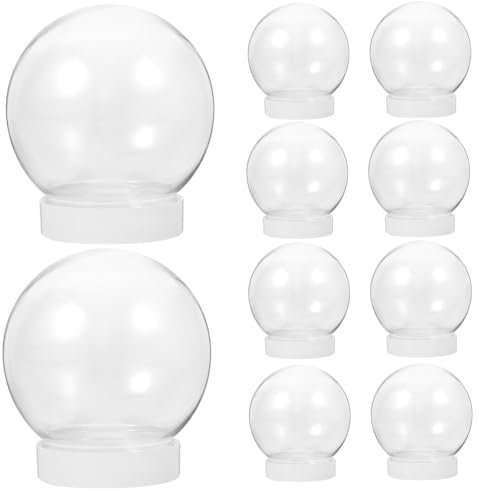 PRETYZOOM DIY-Schneekugel 10 Stück 270 Ml Kunststoff- Befüllbare Süßigkeitenflasche Klares Leeres Glas Mit Schraubverschluss Für DIY-Basteldekorationen