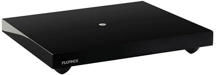 Fluance IB40 Base de Aislamiento para Tocadiscos – Plataforma de Madera antivibración con Patas Ajustables y Nivel – Mayor claridad de Sonido – Compatibilidad Universal – Negro Piano