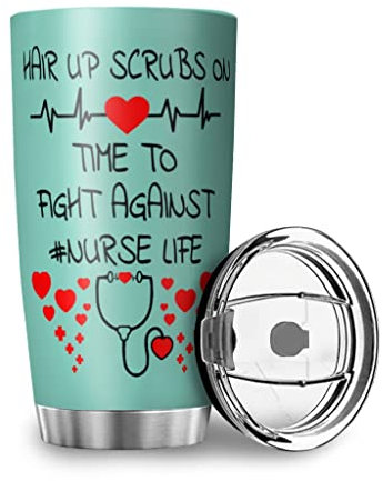GeRRiT LifeStainless Steel Tumbler Vacuum Insulated Coffee Tumbler Cup with Lid Coffee Cup Water Bottle Gift for Best Nurses 590.0 g