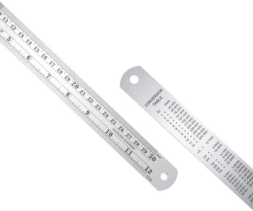 Metrisches Lineal aus Edelstahl, bruchsicher, gerade Kante, 30 cm lang