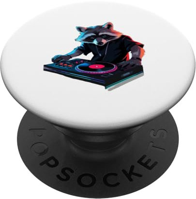 Waschbär am DJ-Pult PopSockets mit austauschbarem PopGrip