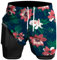 Herren Laufshorts 2 in 1 Shorts Gym Athletic Shorts Outdoor Marathon Workout Trainingsshorts Dunkelgrüne Färberdistel M