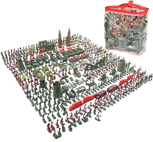 BSTCAR 519-teiliges Soldaten-Set, Spielzeug Männer, grüne Armee, Kunststofffiguren Männer, Minifiguren von Soldaten, verschiedene Posen (519 Teile)