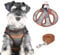 PawSailor Soft Mesh Dog Harness and Leash Set Step-in No Pull Printed Reflective Breathable Adjustable Safe Buckle Escape Proof Dog Vest Harness for Extra Small Dogs Cats, Brown XXS