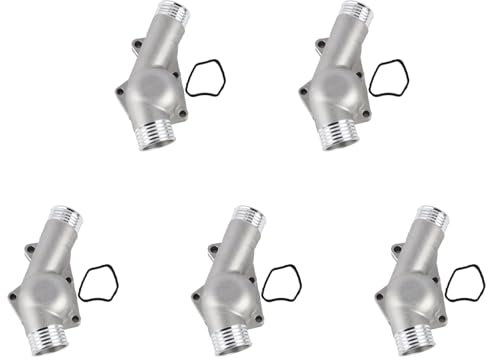 Pluuttiem 5X Verbesserter Aluminium Thermostat Gehaeuse Deckel mit Dichtung Fuer M3 Z3 E34 E36 11531722531 11531740437 Poliert