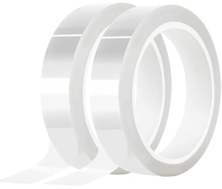 Creatorally Nastro Termico per Sublimazione, Nastri Alta Temperatura 20mm x 66mm 2 Rotoli, Nastro Resistente al Calore per Pressa a Caldo, Adesivo in PTFE per Vinile Scheda Elettronica Senza Residui