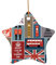 WSHFFILO England Symbols printed Ceramic Shaped Pendant Christmas Tree Ceramic Decoration Christmas Decorations
