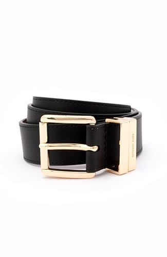 Michael Kors Damen 1.25 Inch Leather Belt Gürtel, Schwarz/Gold, S