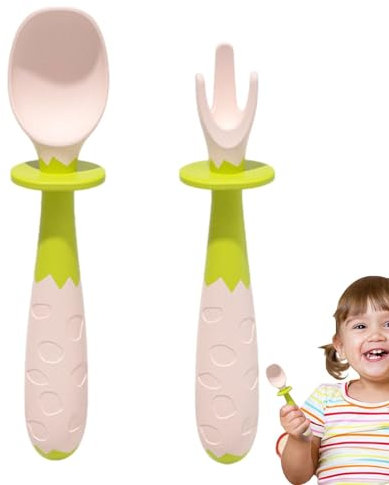 Cuillère d'alimentation pour tout-petits, fourchette cuillère pliable pour tout-petits | Cuillère d'alimentation à fourchette à manger pliante - Ustensiles alimentaires, couverts de sevrage pour tout-