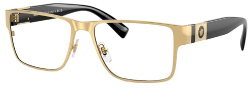 Versace VE 1274 1002 Gold/Black Metal Rectangle Eyeglasses 57mm