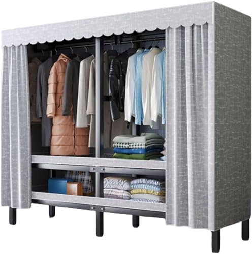 KLJUddGY Armario Armario Plegable, Armario de Ropa de Acero para Dormitorio, Armario de Almacenamiento, Ahorra Espacio, Armario portátil ordenado