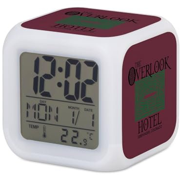 The Overlook Hotel Geek Wecker Würfel rot – Videospiele Serie – 7,8 x 7,8 x 7,8 cm – Retro-Beleuchtung, mehrfarbig, LED