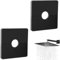 NHQ 2 Pezzi Flangia Divisa da Parete 33mm Coperture Foro da Parete,Quadrate,Autoadesive,Copri Foro Muro,in Plastica ABS,Copertura Decorativa per Tubi,Per Rubinetti,Tubi,Tubi Del Radiatore(Nero)