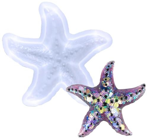 Moule en silicone étoile de mer Résine époxy et nourriture | Moule étoile de mer pour bonbons et chocolat | Outil de cuisson pour pudding, gelée et biscuits | Forme de coquille unique pour les cadeaux