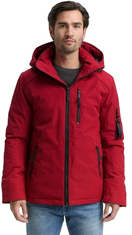 Tom Tailor Herren Winterjacke mit Abnehmbarer Kapuze