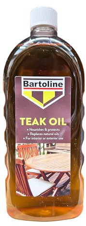 Teak Oil 1 Litre for Wood Furniture & Outdoor Decking, Enhances Natural Grain, Protects Against Weather, Fast-Drying, Deep Penetrating for Long-Lasting Finish