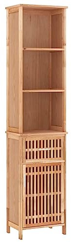 ULUYYUC Küchenschränke Küchenschrank Mehrzweckschrank Gartenschrank - Badschrank 42x29x182 cm Massivholz Nussbaum für Schlafzimmer Küche Flur Balkon