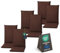 Pillows24 - Hochlehner Auflagen 6er Set 120x50x8 cm | Bequeme & Wetterfeste Gartenstuhlauflagen | Polster Sitzkissen für Klappsessel & Gartenmöbel | Extra Dicke Sitzauflagen | Made in EU | Braun